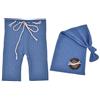 KIMISS Completo Fotografico per neonato: Vestiti Blu all'uncinetto e Cappello a Coda con Accessorio Bottone in Legno, Completo in Filato di Cotone Traspirante, Accessori Ideali per le