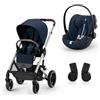 cybex GOLD Passeggino Balios S Lux Silver Ocean Blue incluso seggiolino auto Cloud G i-Size Plus Ocean Blue e Adattatori