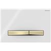 Geberit Placca Geberit Sigma50 Square Bianco / Ottone Doppio Tasto | 115.672.11.2 Ottone