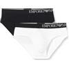 Emporio Armani Eco-Viscose Soft Touch Bamboo Viscose 2pack Brief, Slip Uomo, Multicolore (Black-White), M