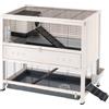 ferplast Gabbia Ferplast in legno Cottage Indoor Home - bianco: L 107,5 x P 67,5 x H 102 cm