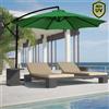 BAKAJI Ombrellone Giardino Decentrato 3x3 Mt Verde Palo Alluminio Gazebo Piscina