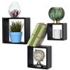 BAKAJI Set 3 Mensole da Parete Moderne Design Cubo Mensola Scaffale in Legno MDF Nero