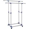 BAKAJI Stand Appendiabiti Doppio in Acciaio con Ruote e Aste Telescopiche Regolabile