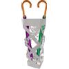 BAKAJI Portaombrelli Bianco Quadrato per Ingresso Design Fiori Porta Ombrelli 15.5x49cm