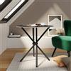 DEGHI Tavolo 80 cm con piano in ceramica e gambe nere - Tarble
