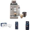 De'Longhi Rivelia Perfetto EXAM440.35.BG Macchina da Caffè Automatica,Portachicchi Intercambiabile, Montalatte Manuale + 2 Bicchieri Vetro 270ml + 2 pacchi di caffè da 1kg Arabica e 500g Decaffeinato