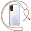 Pnakqil Cover per Xiaomi Redmi Note 11/Note 11S con Cordino, Trasparente Custodia con Laccio Tracolla Cellulare Girocollo Collana Protettiva per Redmi Note 11 6.43 Pollic, Khaki