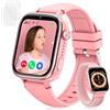 Minilandia Smartwatch per Bambini 4G, Video HD e Chiamate, Smartwatch per Bambini con Chat Familiare, SOS, GPS, Gioco, modalità Lezione, Contapassi, Regali per Ragazze e Ragazzi (Rosa)