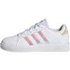 adidas Grand Court Lifestyle Lace Tennis Shoes, Sneakers, Bianco (Ftwr White/Iridescent/Ftwr White), 30.5 EU