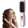 Shenrongtong Spazzola per piastra per capelli, spazzola per piastra per donna - Pettine lisciante per capelli riscaldamento rapido,Pettine riscaldante antiscottatura, bigodino multifunzionale in