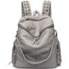 MEIWENMI Donna Borsa Zaino Elegante Zainetto Viaggio Borse a Tracolla Zaini PU Pelle Antifurto Zainetti Marca 55113 Grigio