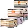 Lifewit 6 Pezzi Scatole per Vestiti Trasparente 60L, Organizer Armadio Pieghevole con Manici, Scatole per Armadio en PVC, Scatoloni Trasloco, Organizer Armadio per Vestiti, Coperte, Piumoni, Libro
