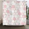 ASDCXZ Tenda da doccia effetto marmo 180x200 cm, moderna leggera di lusso rosa oro grigio effetto marmo tenda da doccia lavabile in poliestere tessile impermeabile per vasca da bagno con 12 ganci per