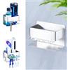 WAYASI Porta Spazzolino da Muro, Portaspazzolino Elettrico, Porta Dentifricio, Porta Spazzolini Bagno, Porta Testine Portaspazzolini, Autoadesiva Porta Spazzolini Elettrici (Argento, Piccola)