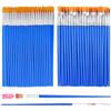 SYEYCW Set di 80 Pennelli per Pittura - 40 Rotondi e 40 Piatti, Nylon Professionali per Acrilico, Acquerello, Guazzo, Olio e Pittura del Viso