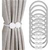 Oenothera 6 Pezzi Ferma Tende con Calamita, Calamite per Tende, Clip Tende con Perla per Decorazione Casa, Ufficio, Hotel (Grigio)