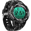 BANGLIN Orologio Sportivo Uomo Impermeabile 10 Atmosferica per Subacqueo e Nuoto con Sveglia, Cronometro, Timer, Doppio Orario, Calendario, Formato 12 o 24 Ore, Retroilluminazione