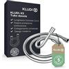 KLUDI-X3 tubo doccia universale 1,60 m, facile da pulire, flessibile doccia con doppia protezione antitorsione, resistente al kink, attacco standard, tubo flessible doccia cromo