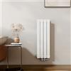 EMKE Radiatore piccolo 900 x 300 mm, verticale per bagno, con attacco centrale, design a pannello, a doppio strato, bianco, 446 Watt