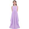 Freebily Vestito Lungo Bambina Elegante Principessa Vestiti Cerimonia Bimba con Paillettes Abito da Sera Resta Fiore Ragazza Abito Damigella Sposa Comunione Natale Nuziale Lanvanda 16 Anni