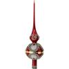 Holyart Puntale Albero Natale Vetro soffiato Rosso Oro Strass 35 cm