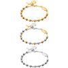 Cupimatch Bracciale da uomo e donna Vergine Maria con ciondolo a forma di croce, in acciaio inox, argento e oro e Acciaio inossidabile, colore: 3 pezzi., cod. CM-30-014-DE