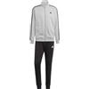 adidas Basic 3-Stripes Fleece Track Suit Tuta da allenamento, Medium Grey Heather / Black, S