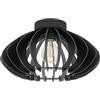 Eglo Plafoniera Cossano 3, stile vintage e rétro, in metallo e legno di colore nero, lampada per soggiorno con attacco E27, diametro 38 cm