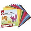 Rayher 3371831000 Carta Origami, 100 Fogli Assortiti in 10 Colori Base Bilaterali, 15X15Cm, 80G/M2, per Bambini Ed Adulti, Lavorazioni con Carta Bricolage