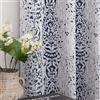 Mrs.Naturall Tende per soggiorno, 213 cm di lunghezza, motivo blu navy, set di 2 pannelli, con occhielli damascati e medaglioni, stampa testurizzata, colore: grigio, crema, bianco, jacquard, 50% oscurante, tende