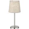 Fischer & Honsel Lampada da tavolo Rimini, in nichel opaco, paralume in tessuto color sabbia, altezza: 30 cm, diametro: 14 cm, con interruttore a cavo, 1 lampadina E14, max. 25 W, senza lampadina