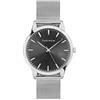 Carlheim Orologio Analogico al Quarzo Giapponese da Uomo con Cinturino in Argento-Plated-Acciaio 4007