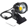 WeFoonLo 1pcs Outdoor 5W LED Clip on Light Resistant Water Resistant Supporto da tavolo orientabile Lampada da incasso Lavagna Illuminazione con spina (Bianco caldo - Clip)