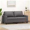 Gecheer Divano,per Soggiorno,Moderno,con 2 Posti,in Similpelle,Grigia,Piedi Neri,158x77x80 cm,Divano in Ecopelle Moderno,Divano Moderno,Divano in Pelle Artificiale,Divano 2 Posti Moderno