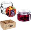 KADAX Piccoli vasetti per conserve da 250 ml, con coperchio, ermetici da regalare, mini barattoli per miele e spezie (20 pezzi, frutta)