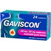 Gaviscon 500mg + 267mg Compresse Masticabili Gusto Menta per Bruciore di Stomaco Occasionale, 24 Compresse