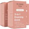 Tummy Tox 3-in-1 Draining Drink con Radice di Dente Di Leone, Ortica, Carciofo, Magnesio, Ibisco, Ingredienti Naturali - Bevanda al sapore di pesca, 30 bustine, Tummy Tox