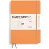 LEUCHTTURM1917 370641 Agenda settimanale e taccuino 2025, Composition B5 copertina rigida, agenda da 12 mesi, a righe, albicocca, inglese