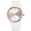 GBB Orologio analogico da donna, semplice, al quarzo, con cinturino in silicone, quadrante grande, impermeabile, sportivo, alla moda, casual, per giovani donne e ragazze, bianco, Cinturino
