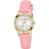 GRTLPOK TASGO Orologio al quarzo da donna in pelle facile da leggere con diamante luminoso orologio da polso impermeabile alla moda per donne signore ragazze, Oro rosa.