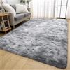 Tinyboy-hbq Tappeti Salotto Shaggy a Pelo Lungo Peloso Soggiorno Moderno Cameretta, Camera da Letto, Tappetino Antiscivolo (Grigio Bianco, 120 x 160cm)