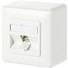 METZ CONNECT BTR, 130B11D10002-E, Presa di rete da parete modulo C6A, 1 porta, 180°M, colore: Bianco
