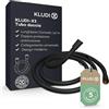 KLUDI-X3 tubo doccia universale 1,60 m, facile da pulire, flessibile doccia con doppia protezione antitorsione, resistente al kink, attacco standard, tubo flessible doccia nero opaco