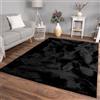 TT Home Tappeto Pelo Lungo Soggiorno Peloso Monocromatico Moderno, Colore: Nero, Dimensione:60x90 cm