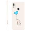 KARTXITAI Cover Compatibile con Xiaomi Redmi Note 7/Note 7 Pro, Elefante, palloncino, amore motivo Custodia con morbida in Silicone TPU con Assorbimento degli Urti e Anti-Graffio-Bianco