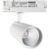 FOOC Faretto a LED da 30 Watt, 3 fasi, 4 fili, girevole e orientabile, 3000 K, luce bianca calda, 2800 lm, in alluminio, per illuminazione interna, sistema a binario