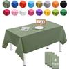 MORAINJAY 4 pz Tovaglia Antimacchia Impermeabile in Plastica,137x274cm Verde Salvia Rettangolare Tovaglia per Grande Tavolo per Natalizia,Feste,Interni Esterni Giardino Ristorante e Matrimonio Decor