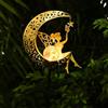 ZKLiLi Fata della Luna Luce solare da giardino, decorazione per esterni, con sfera in vetro craquelé, regalo per ragazze e mamme, decorativa per patio, prato, cortile, sentiero