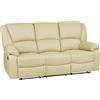 Totò Piccinni Set Divano 2 o 3 posti, Poltrona Relax CALIPSO Reclinabile, ImbottitI con Braccioli e Poggiapiedi (Effetto Nabuk Beige, 3 Posti)